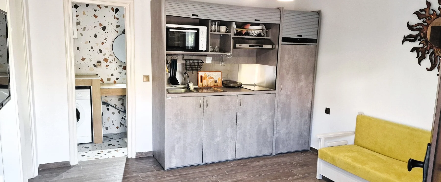 Kitchen and living area